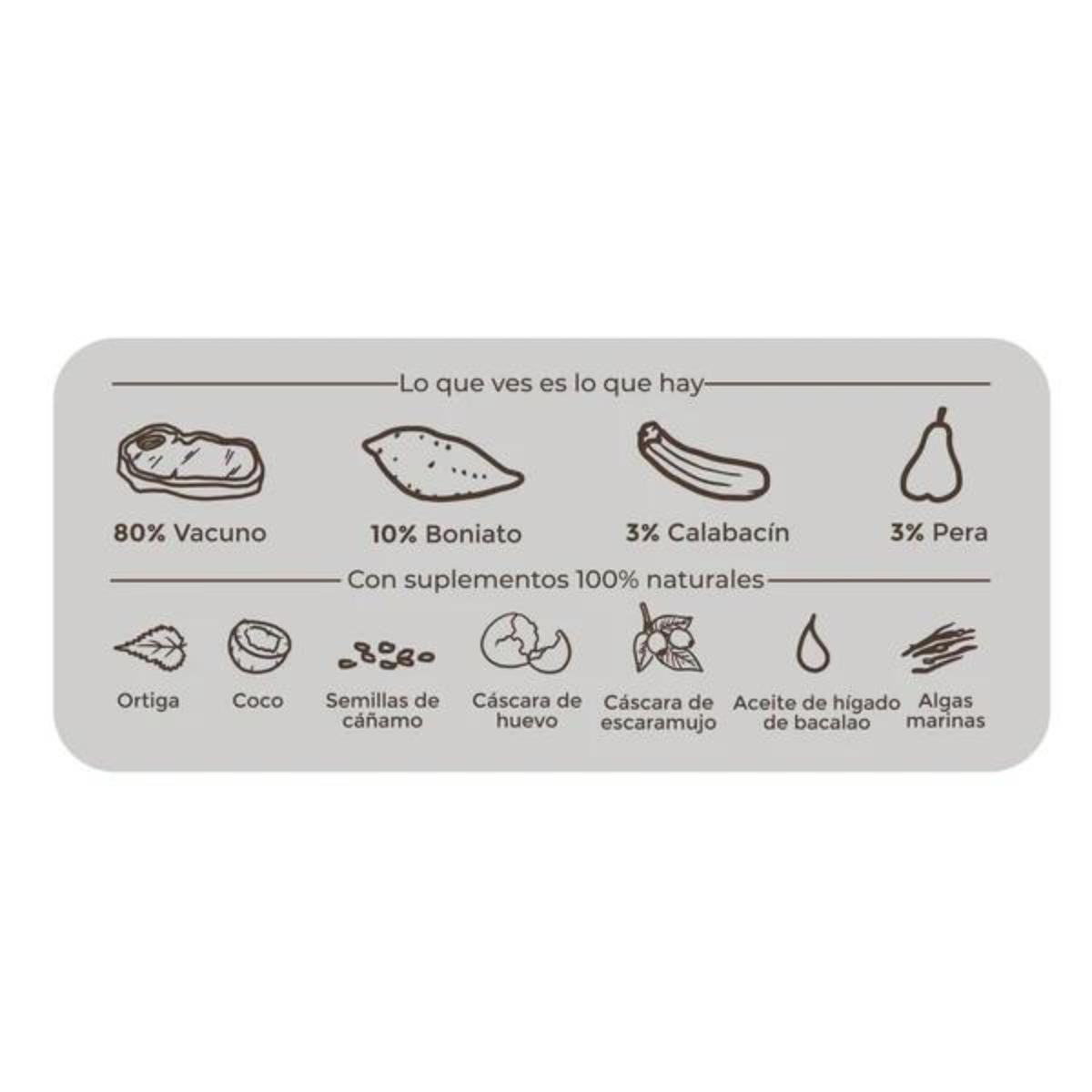 Nourriture humide Barf pour chiens Maravilla de bœuf BIO Puromenu 800 g