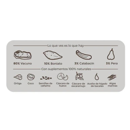 Nourriture humide Barf pour chiens Maravilla de bœuf BIO Puromenu 800 g