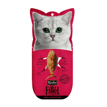 Kit Cat FilletFresh – Thunfisch und geräucherter Fisch 30 g Natürlicher Snack für Katzen