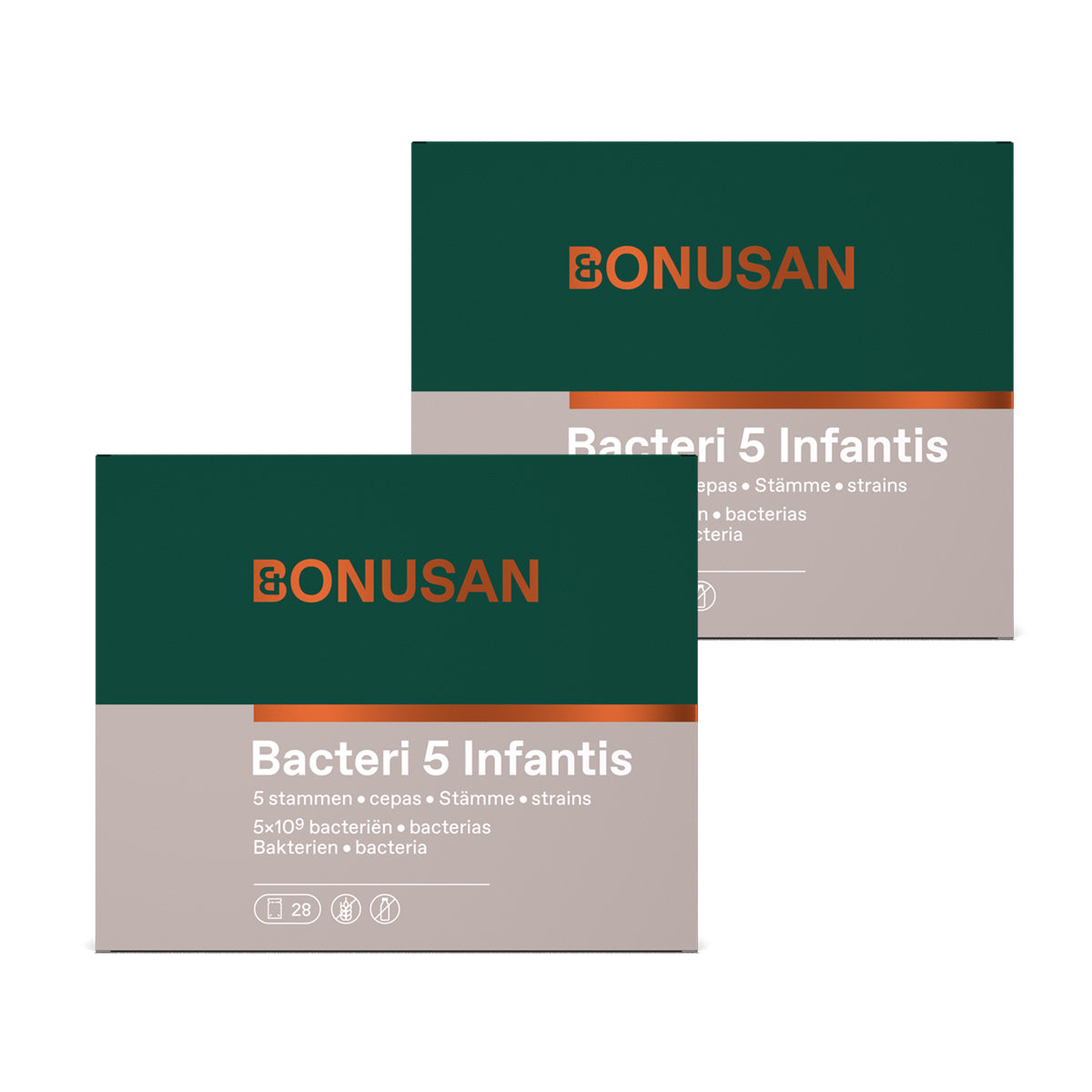 Confezione da 2x Bacteri 5 Infantis Bonusan 2x28 bustine