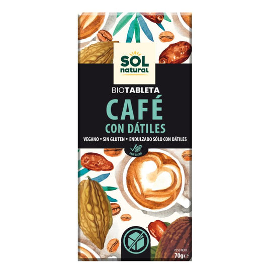 Bio Sol Natural Vegan Coffee Chocolate Bar with Dates 70 g