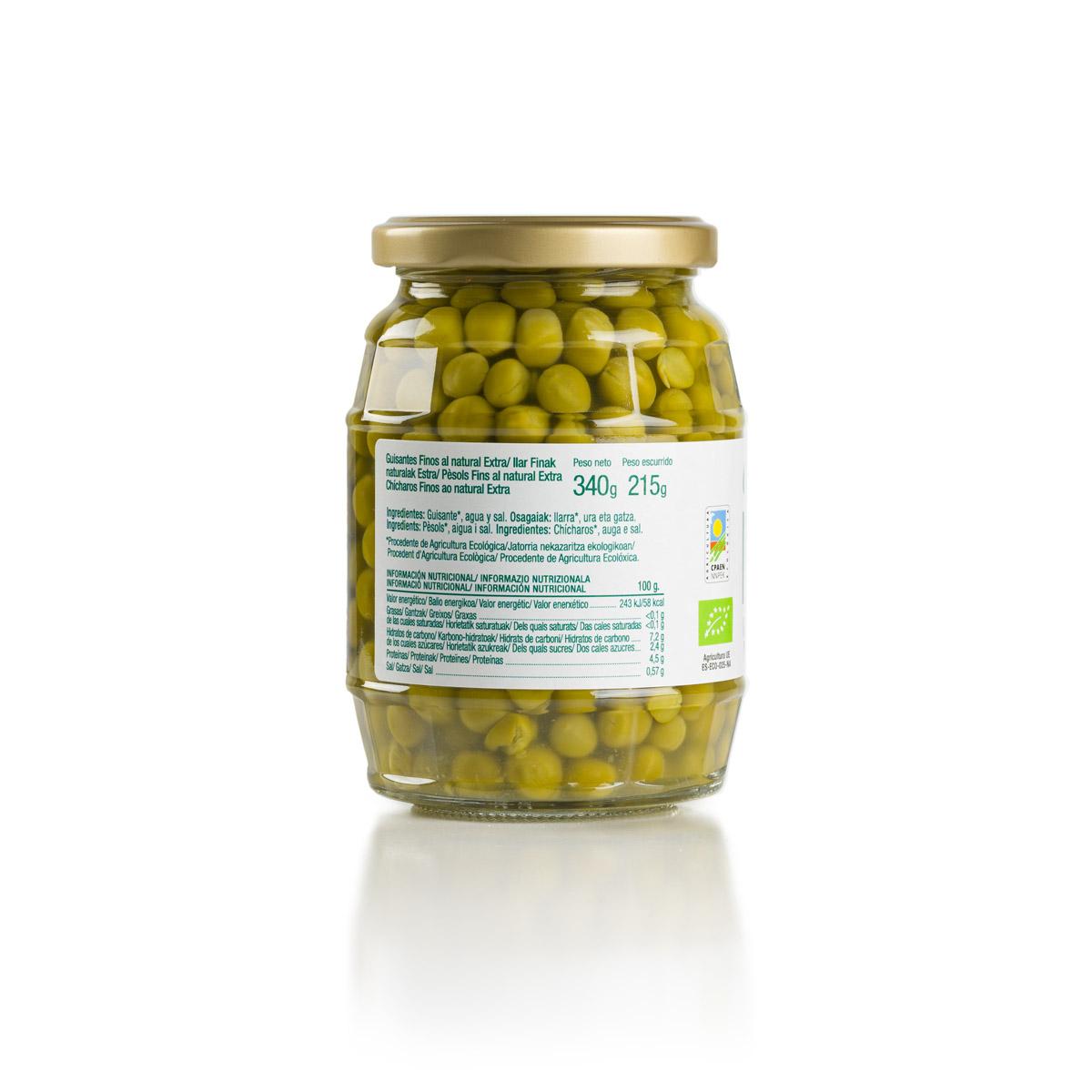 Petits pois bio en conserve naturelle ékolo 345g