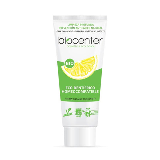 Natürliche, homeokompatible, ökologische und vegane Zahnpasta Zitrone Biocenter 100 ml