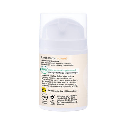Crème hydratante pour le visage à l'argan et au coton Planeta Huerto 50 ml
