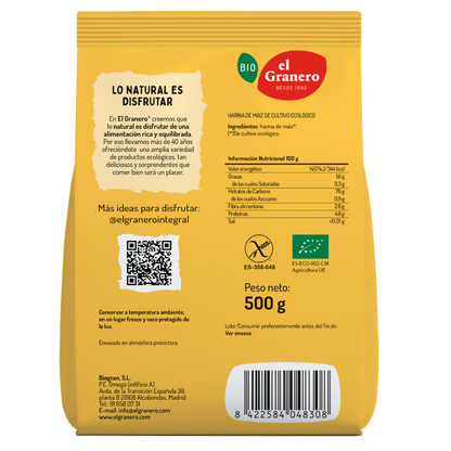 Farine de maïs bio sans gluten El Granero 500 g