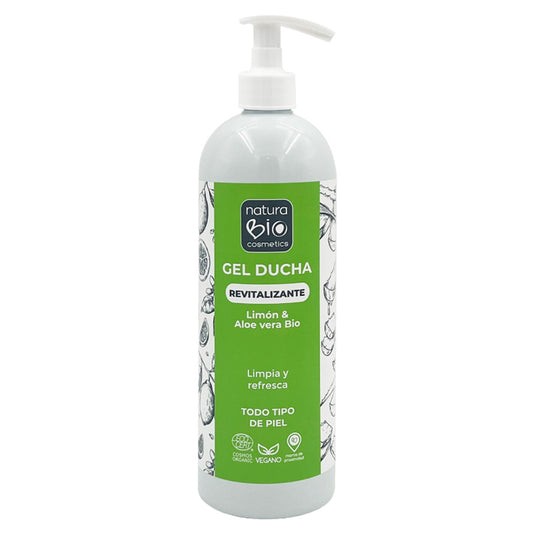 Revitaliserande duschgel med citron och ekologisk aloe vera Naturabio 740 ml
