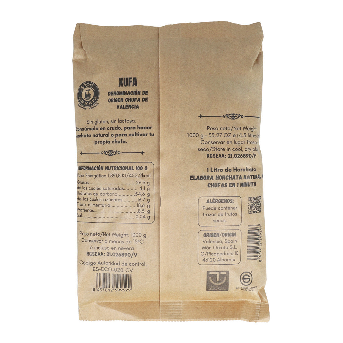 Xufa de Valence en Grains Mon Orxata 1 Kg