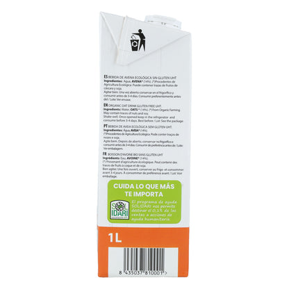 6er-Pack glutenfreies Bio-Hafergetränk Sol Natural 1 l