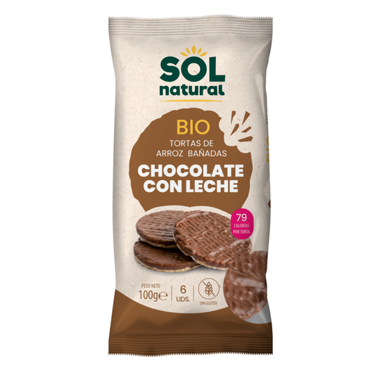 Placki ryżowe oblane czekoladą mleczną Bio Sol Natural 100 g