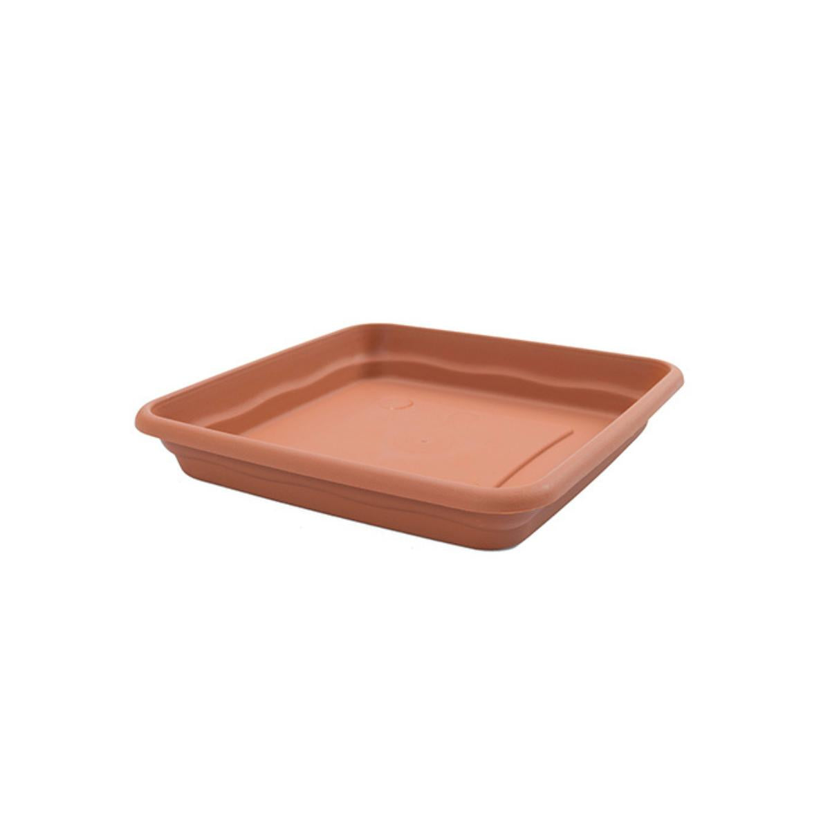 Terracotta-coloured square pot plate 23 x 23 x 4