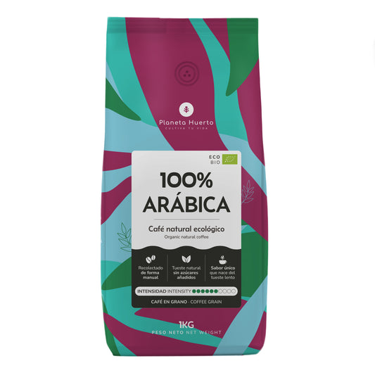 Eco 100% Arabica Café en grains Planeta Huerto 1 Kg