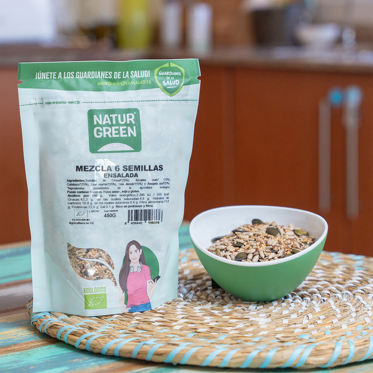 Mélange 6 graines pour salade, NaturGreen, 450 g