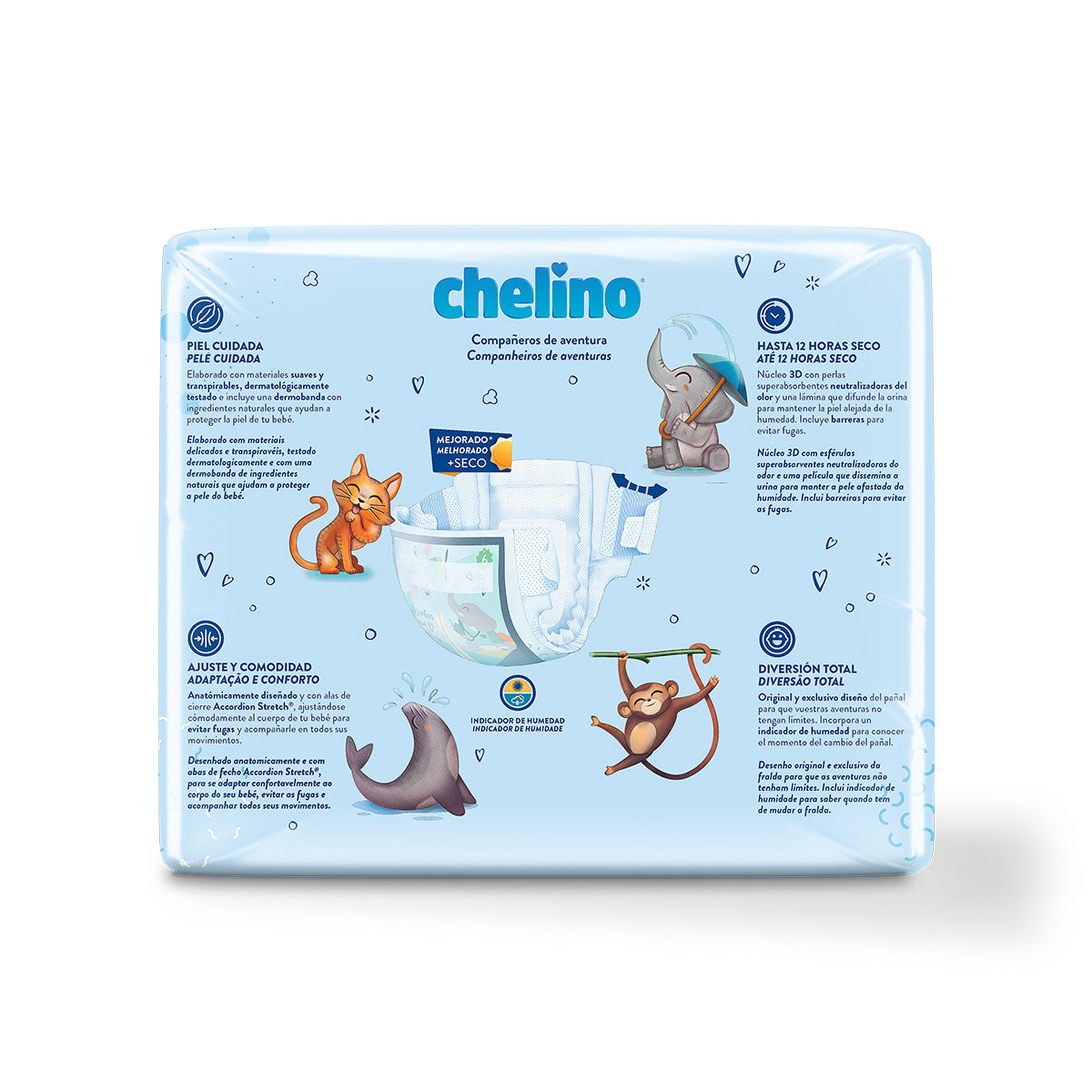 6er-Pack Windeln T6 Junior (17-28 kg) 27 Stück, Chelino