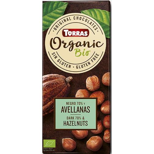 Chocolate Vegano Negro 70% y Avellanas Bio Torras 100 g