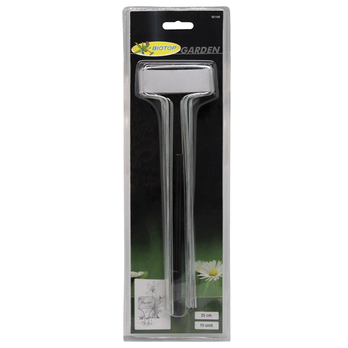 Étiquettes en zinc 25 cm Biotop – 10 unités + crayon pour potager et jardin