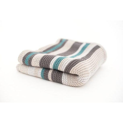 Stickad babyfilt CoZee 100 % bomull Tutti Bambini Multicolour Stripes