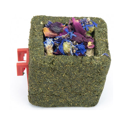 Hosomaki di fiori: fiordaliso blu e petali di rosa Ribero, snack sushi per conigli e roditori