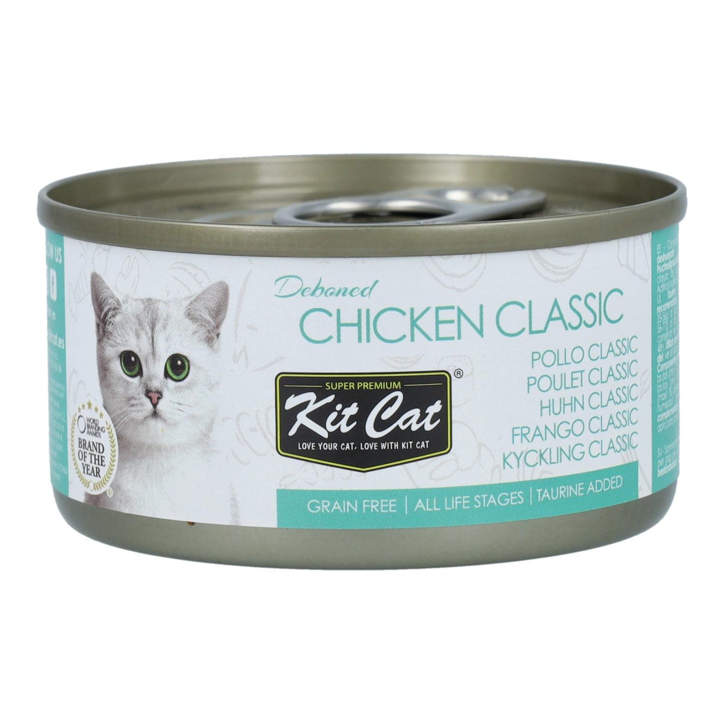 Kit Cat Dose Toppers – Huhn Classic 80 g Nassfutter für Katzen in Gelatine