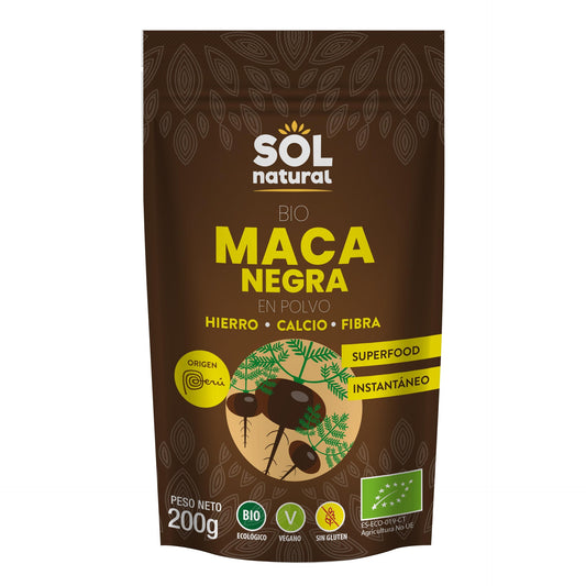 Biologisch zwart macapoeder Sol Natural 200 g