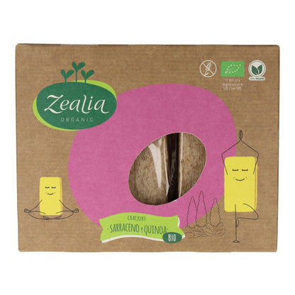 Glutenvrije biologische boekweit- en quinoacrackers Zealia 120 g