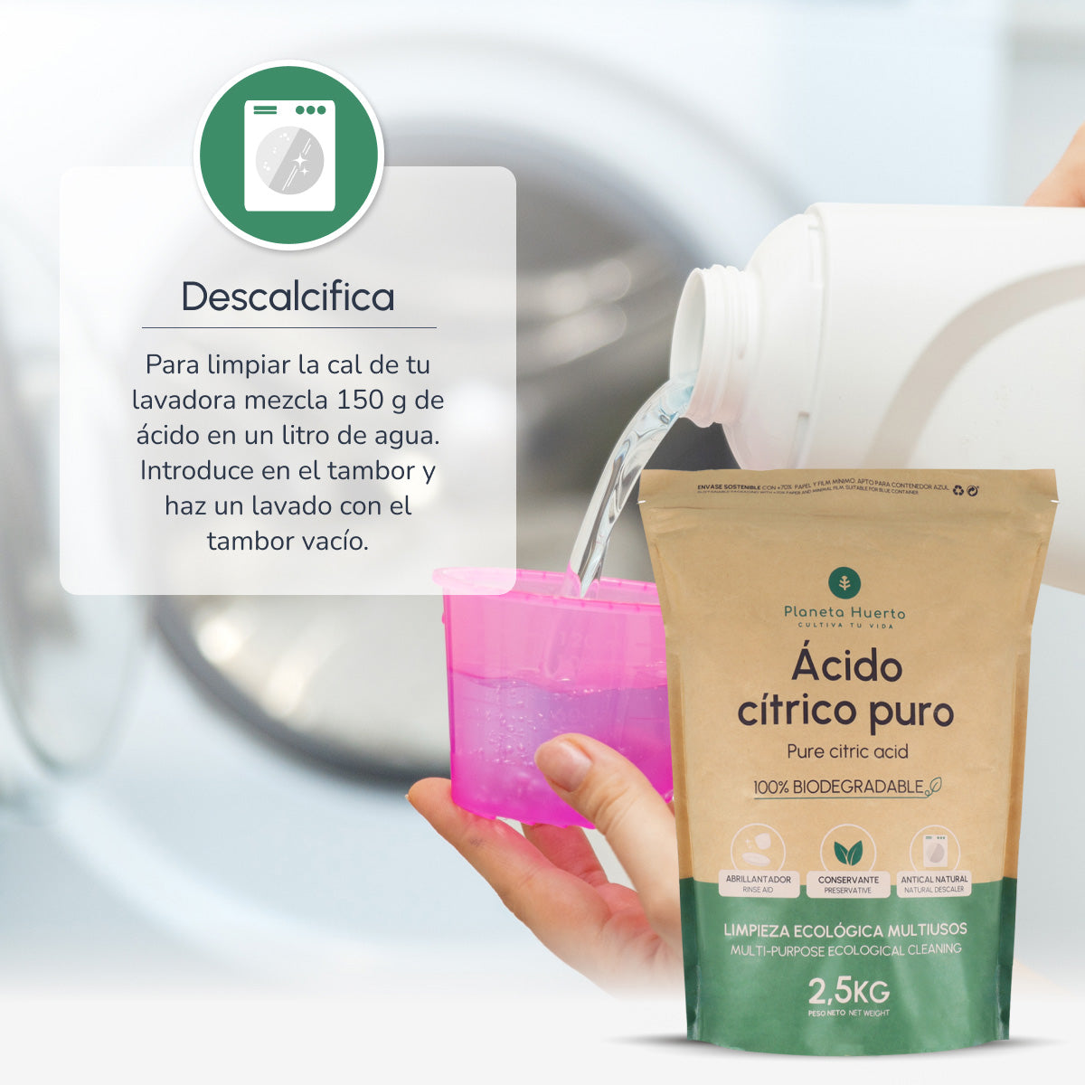 Confezione 3xAcido citrico Planeta Huerto 1 Kg