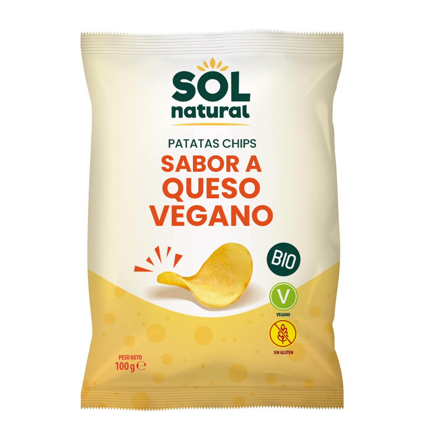 Chips de pommes de terre végétaliennes biologiques au goût de fromage Sol Natural 100 g