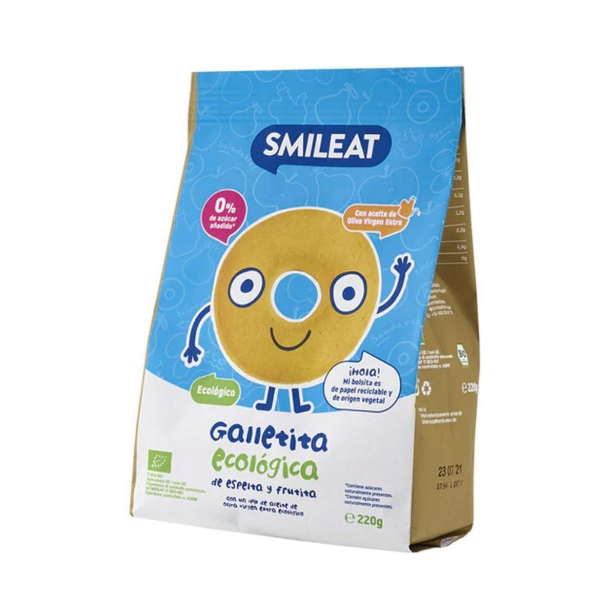 12er-Packung Bio-Dinkelkekse für Kinder mit Apfel von Smileat, 220 g