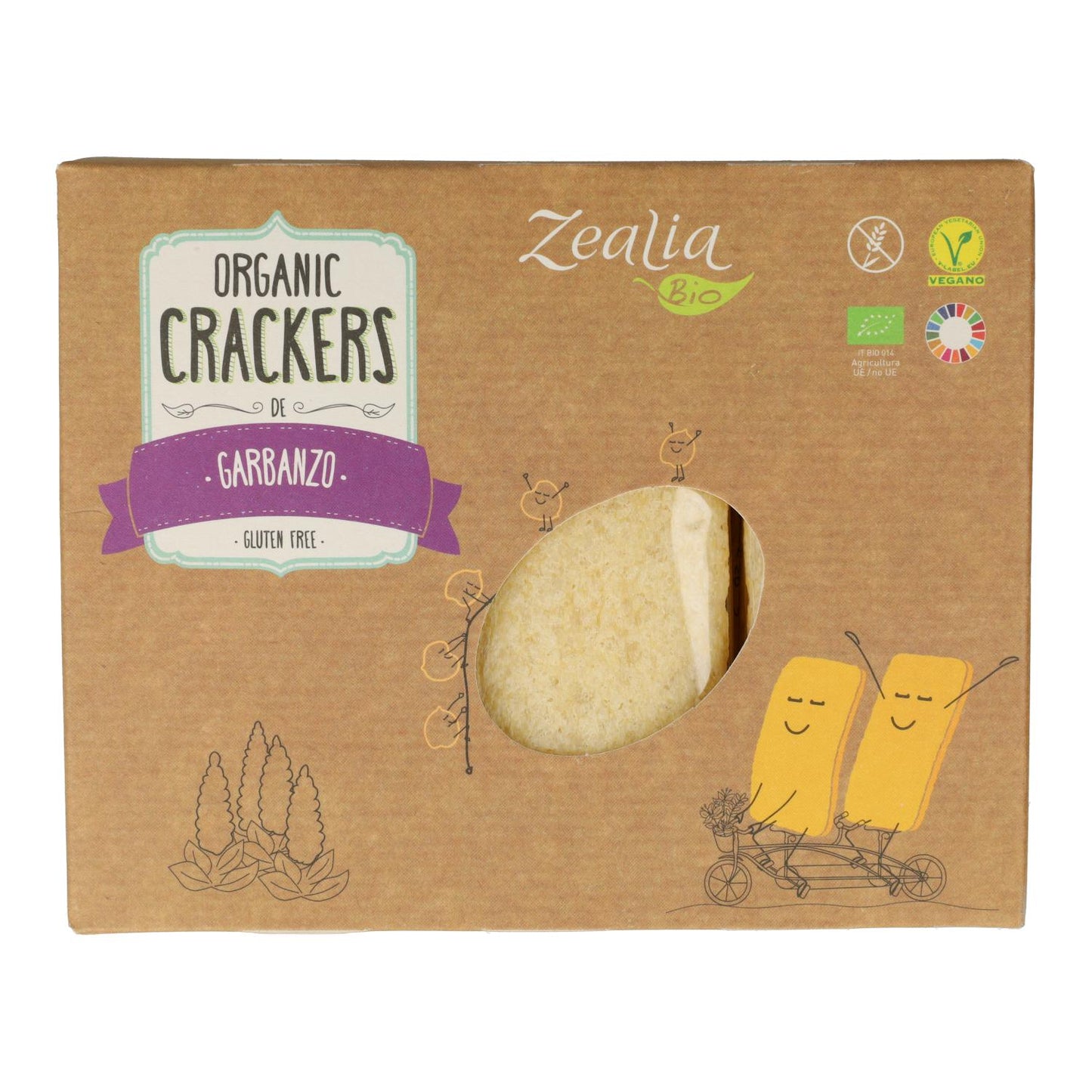 Crackers garbanzo BIO Sin Gluten Zealia 120 gr