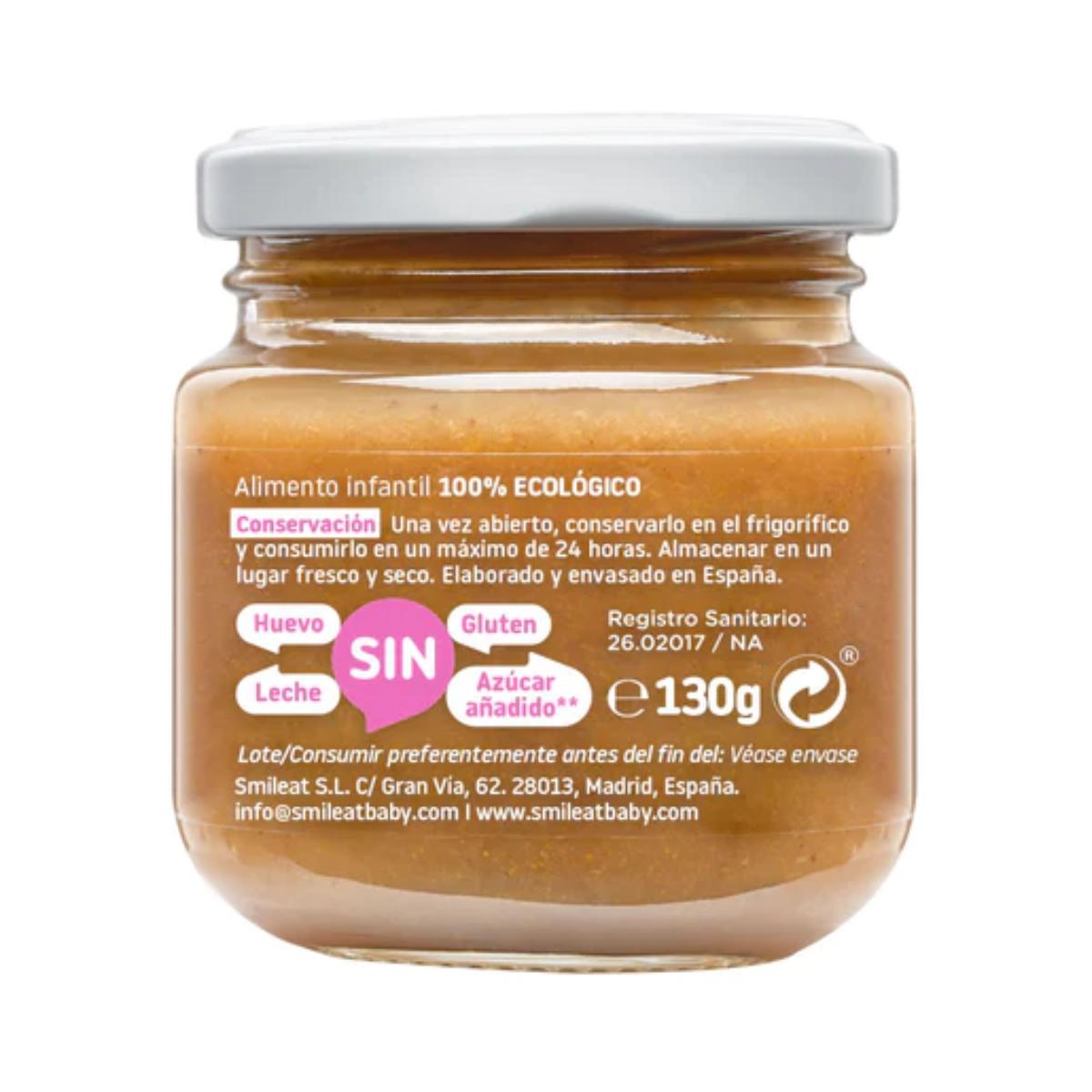 Pack 12 pots de framboise et pêche bio Smileat, 130 g