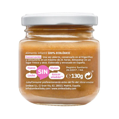 Pack 12 pots de framboise et pêche bio Smileat, 130 g