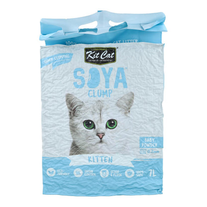 Katzenstreu-Set Eco SoyaClump – Kitten Baby Powder 7 l Katzenstreu