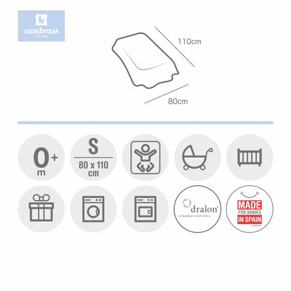 Couverture pour mini-lit bébé 80 x 110 cm. Cambrass en plusieurs couleurs Star Rosa