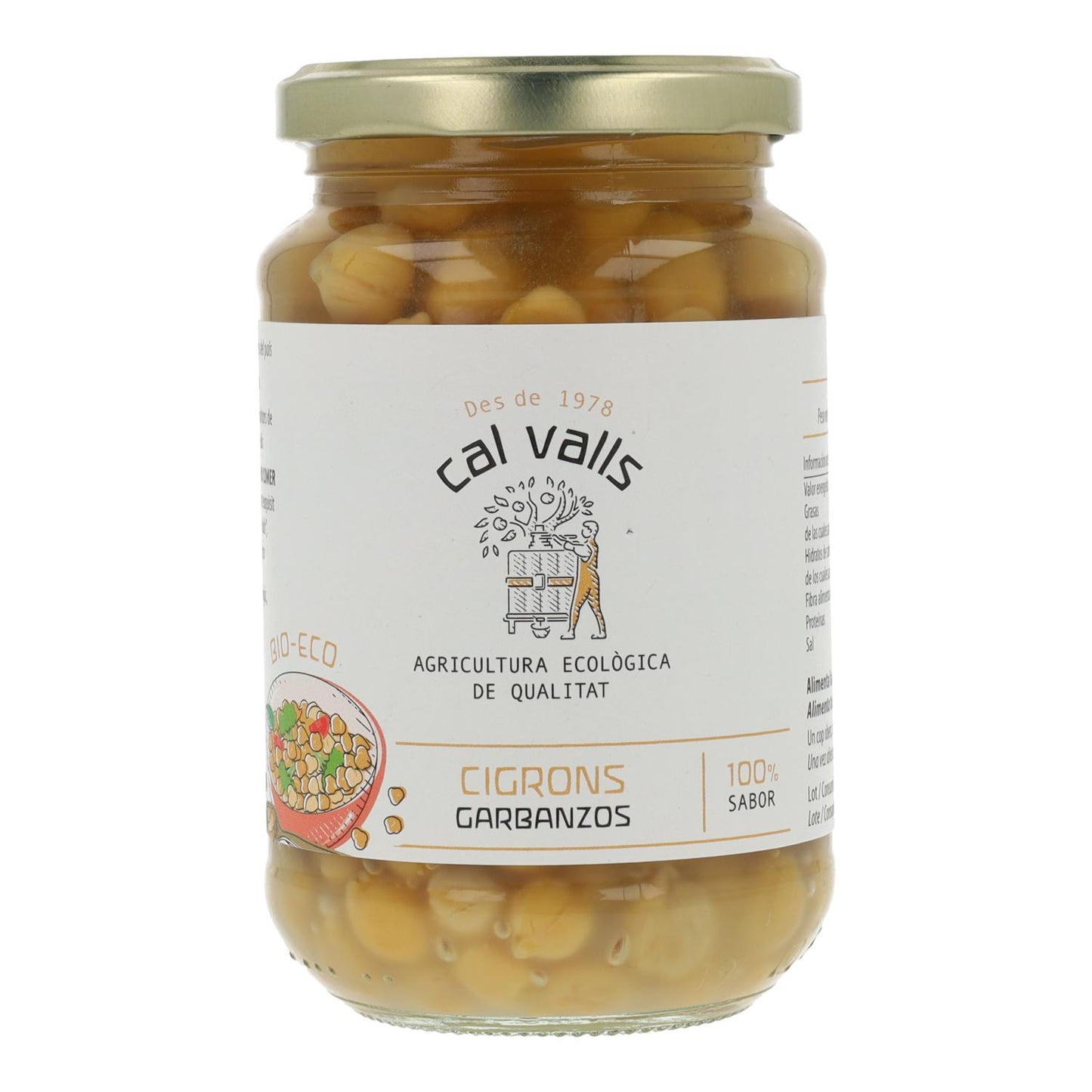 Lot de 6 boîtes de pois chiches cuits ECO Cal Valls 220 g