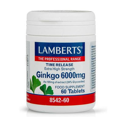 Ginkgo Biloba 6 000 mg, Lamberts 60 tabletter