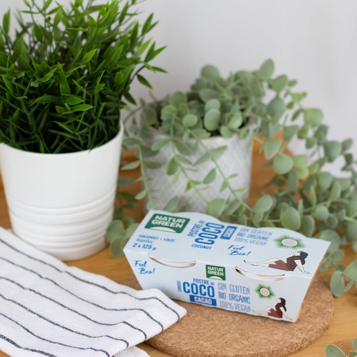 Dessert au cacao et à la noix de coco Naturgreen, 2 x 125 g