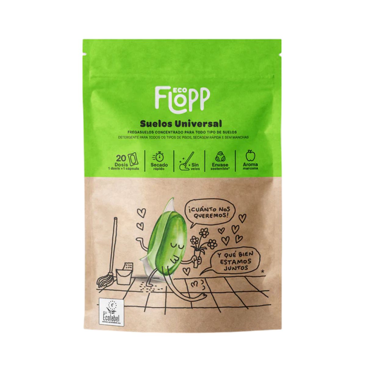 Lot de 2 x Nettoyants universels pour sols ECO Flopp (20 capsules chacun)