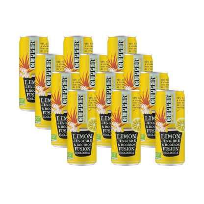 Pack x 12 Boisson rafraîchissante au gingembre, citron et rooibos Cupper 250 ml