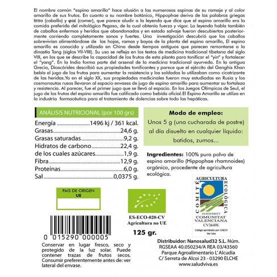 Duindoorn 125 g, Salud Viva