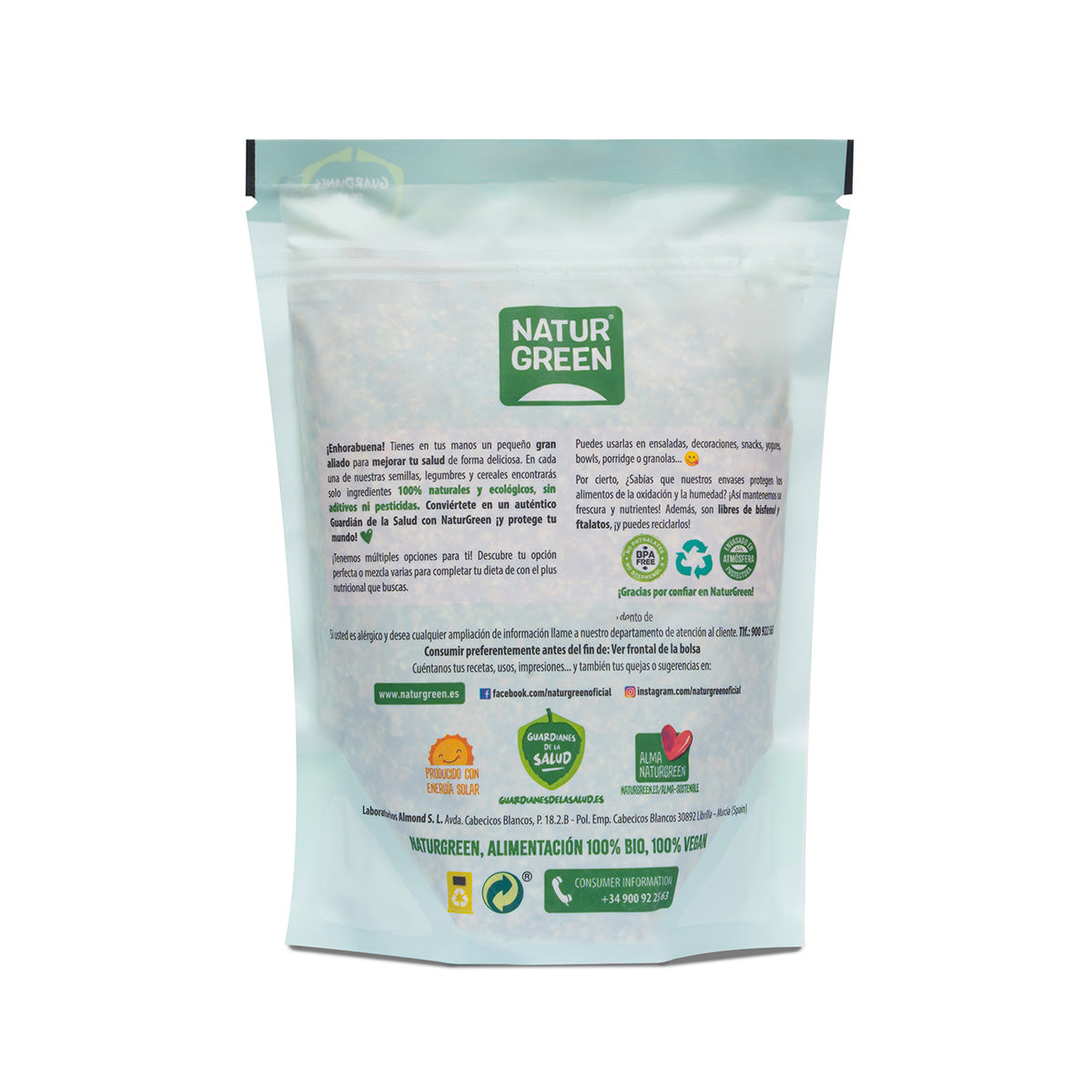 Mélange 6 graines pour salade, NaturGreen, 450 g