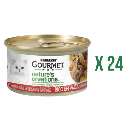Confezione da 24 x GOURMET Nature's Creations Mini filetti ricchi di manzo 85 g