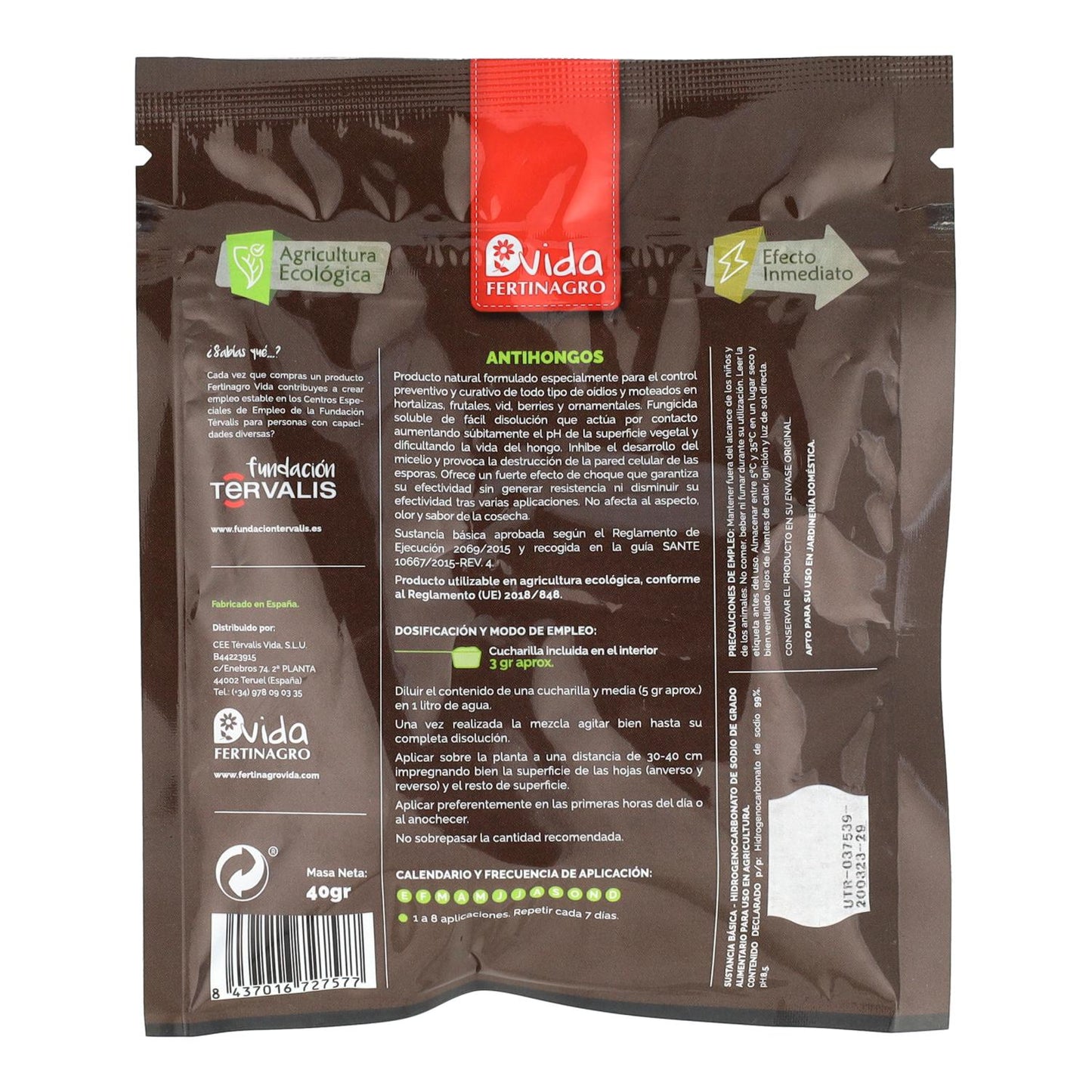 Fongicide anti-moisissures en poudre BIO Fertinagro 40 g oïdium moucheté