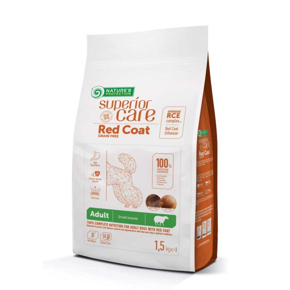 Nature's Protection Red Dog Getreidefreies Trockenfutter Lamm für kleine Hunderassen 1,5 kg