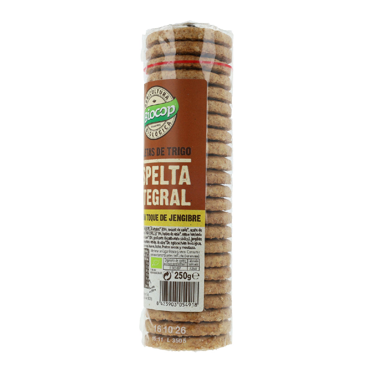 Pack de 2 biscuits complets à l'épeautre, au gingembre et au citron Biocop 250 g