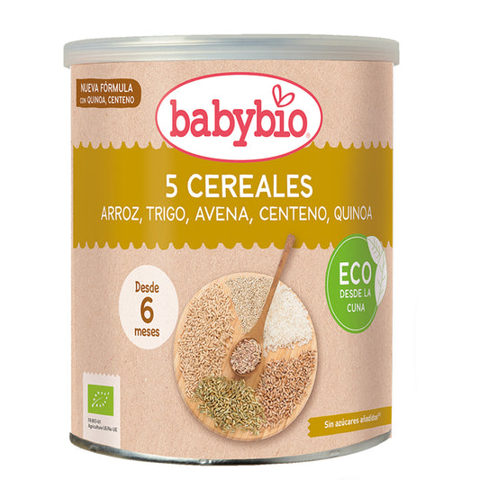 5-granenpap Rijst, tarwe, haver, rogge en quinoa Babybio 220 g