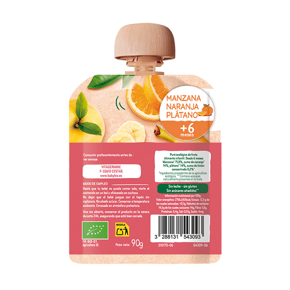 Confezione mista di pouch di frutta biologica (a partire dai 6 mesi) babybio