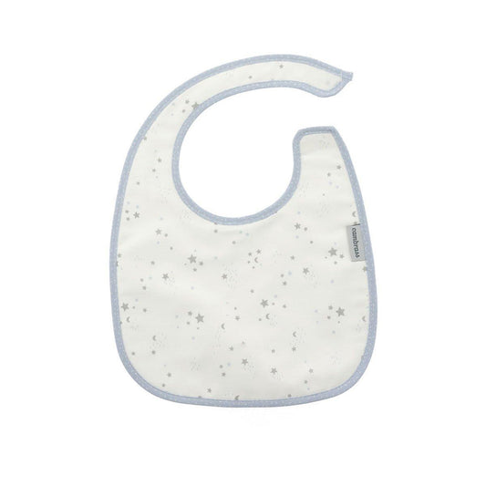 Bavoir carré avec velcro bleu ciel 20 x 26 cm. Couleur rose