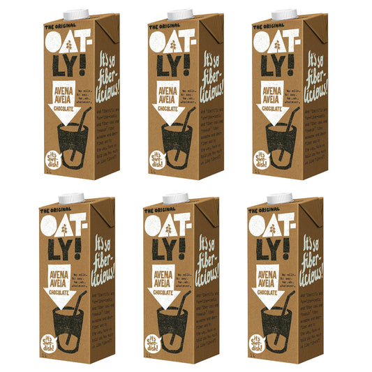 Confezione da 6 bevande all'avena e cioccolato, Oatly, 1 L