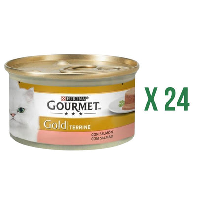 Lot de 24 barquettes GOURMET GOLD Comp Salmon Nourriture humide 85 g