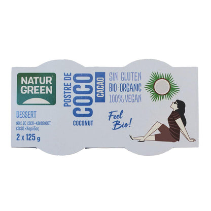 Dessert au cacao et à la noix de coco Naturgreen, 2 x 125 g