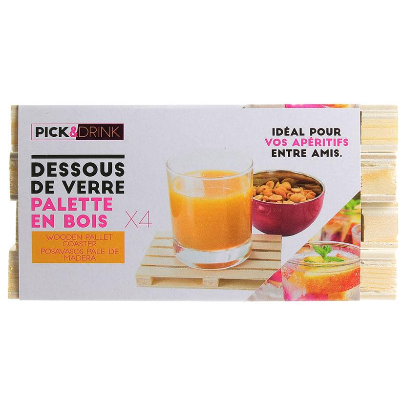 Podkładki pod kubki z drewnianych palet 4 sztuki